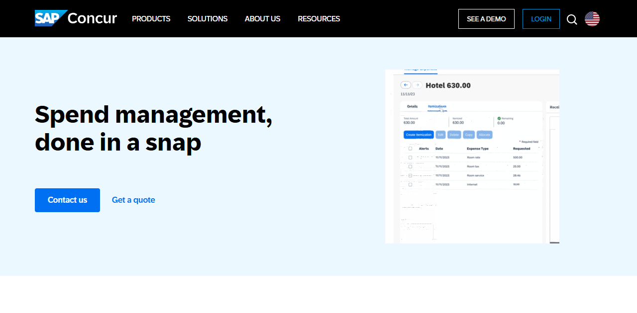 Concur Software User Interface SAP Concur - CorporateTravelSoftware.com